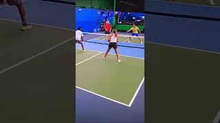 🥷Backhand Overhead Putaway pickleballhighlights pickleball sports sporthighlights [upl. by Ellehsem]