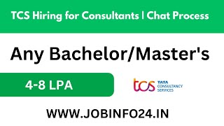 TCS Hiring for Consultants  Chat Process [upl. by Ashjian379]