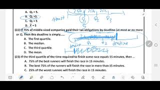 some examples on quartiles  median Q1Q2Q3 حل أسئلة mcq [upl. by Yzzo]