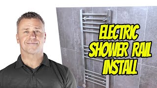 Electric Towel Rail Installation IN 60 SECONDS  60 Second DIY  Tiling Trade Tips [upl. by Ybba]