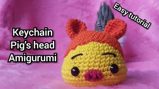 keychain pigs head amigurumi [upl. by Neurath]