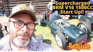 Supercharged BRM V16 15L Engine start  Shelsley Walsh Hillclimb [upl. by Oicaroh]