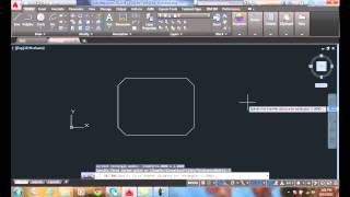 AutoCAD I 0421 Drawing Rectangles Adding Chamfered Corners [upl. by Lotsirb]