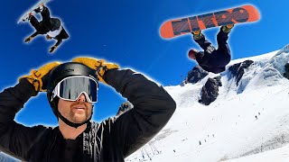 Attempting Snowboard Flips in the Zermatt SnowPark [upl. by Cutlerr]