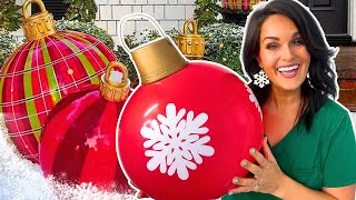 EASY GIANT DIY Christmas Ornaments [upl. by Itsirk]