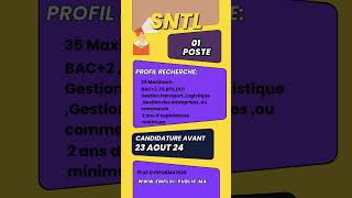 Offre demploi SNTL Gestionnaire du Transport et Logistique [upl. by Langbehn]