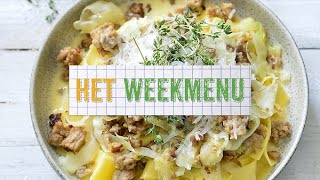 Het Weekmenu 2  Pasta met gehakt en witte kool  Bart Desmidt [upl. by Aiyn472]