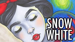 DRAWING SNOW WHITE WITH COPIC MARKERS  YouTube Artists Collective  Grimms Fairytales Theme [upl. by Artemed]