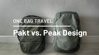 One Bag Travel Showdown Peak Design Travel Backpack vs Pakt Travel Backpack V2 [upl. by Cirala]