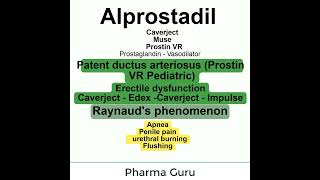 Alprostadil  Caverject  Muse  Prostin VR  In a nutshell [upl. by Asirral]