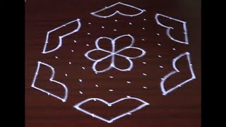 Easy Rangoli Design with 11X6 Dots  Rangoli Designs  Kolam Designs  Muggulu Designs  KGS Rangoli [upl. by Trenton]