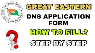 Great Eastern DNS Application Form  Sponsorship August 2022 Batch  Eligibility Criteria [upl. by Ahcmis619]