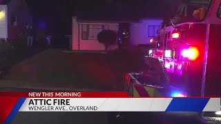 Home in Overland Missouri damaged by attic fire Tuesday [upl. by Akeem]