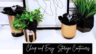 How to Turn Dollar Tree Vases into Glamorous Storage Containers DIY [upl. by Innaig]