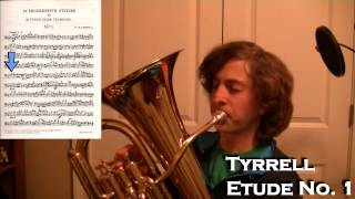 Tyrrell Trombone Etudes on Euphonium No 1 [upl. by Ahsiuqet917]