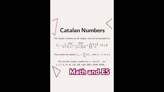 Catalan numbers Catalan numbers math shorts [upl. by Gizela]