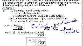 Escompte commercial équivalence à intérêts simples vidéo N°10 [upl. by Asirak666]