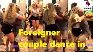 foreigner cute couple  dancing on Hindi song  Husn Hai Suhana  kaliyon jaisa husn jo paya [upl. by Lak]