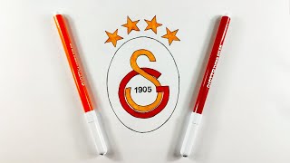 GALATASARAY Logosu Nasıl Çizilir  How to Draw Simple GALATASARAY Logo  Galatasaray Maç Özeti [upl. by Dnamra]