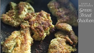 BEATEN amp BREAD CRUMBED GREEN CHUTNEY FRIED CHICKENEASY amp DELICIOUS [upl. by Dugan]