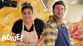 Brad Makes Focaccia Bread with Samin Nosrat  Its Alive  Bon Appétit [upl. by Nitsed303]