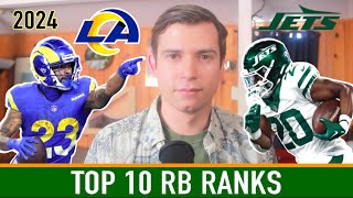 TOP 10 RB RANKINGS  2024 Fantasy Football [upl. by Adah343]