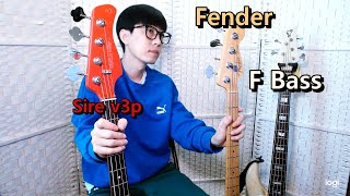 Sire v3p vs Fender Standard Jazz Bass vs F Bass VF5 [upl. by Kory446]