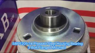 SBPF20514 Pressed Steel Housing Bearing 3Bolt Flanged Mounted [upl. by Eskill]