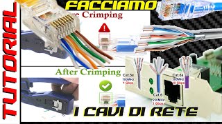 Vi insegno a fare i cavi di rete  TUTORIAL pinza crimpatrice VCE RJ45 connettori passanti [upl. by Anu]