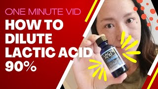 How I dilute amp use lactic acid【How to dilute lactic acid 90】 [upl. by Lenad]