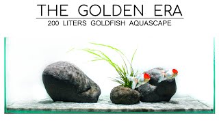 Aquascaping Goldfish Aquarium  THE GOLDEN ERA minimalism [upl. by Algy]