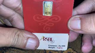 1 GRAM GOLD BAR BY RSBL [upl. by Yc]