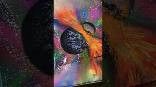 Planets colliding custom painting for Elijah😎🤙 learnwithme spraypaint planets [upl. by Finnigan]