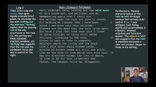 RAIN ANALYSIS — EDWARD THOMAS  GCSE IGCSE [upl. by Htiekel]