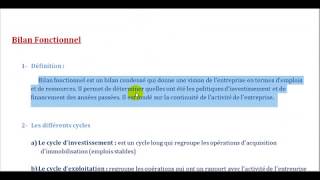 ANALYSE FINANCIÈRE  BILAN FONCTIONNEL [upl. by Ydissak]