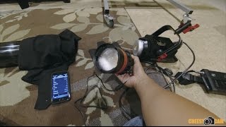 CAMETV Boltzen 55w LED Fresnel Lens Light Reading at 6ft vs Aputure COB120T [upl. by Ailongam]