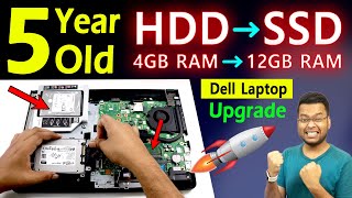 How to Install SSD amp RAM  Laptop RAM Upgrade  SSD vs HDD Speed Test  SSD Boot Time Windows 10 [upl. by Esiuqram]