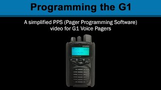 Programming the G1 Voice Pager [upl. by Henning]