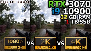 Hell let loose  1080p vs 1440p vs 2160p  RTX 3070  i9 10900  32GB RAM  1TB SSD [upl. by Cirded]