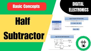 Half Subtractor  Basic Concepts  Digital Electronics [upl. by Atilef]