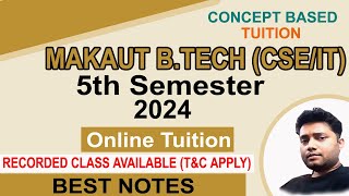 MAKAUT BTech CSE IT 5th semester online tuition 2024  BTech tuition in west bengal [upl. by Shields]