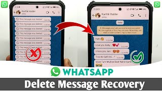 Whatsapp Deleted Messages Recovery Kaise Kare  Notification History Whatsapp Deleted Messages [upl. by Deste107]