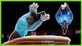 SIMONE BILES becomes FIRST woman to compete and land a Yurchenko Double Pike at international level [upl. by Yoreel]