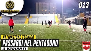 ALLENAMENTO ESORDIENTI PASSAGGI NEL PENTAGONO  ATTIVAZIONE TECNICA CALCIO [upl. by Ragan847]