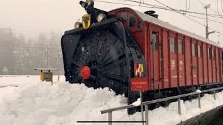 125 Jahre SBB Xrot 100 Dampfschneeschleuder Steam Rotary Xrot 100 Gotthard Railway [upl. by Weisbart]