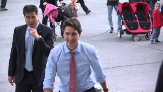 Exclusive Justin Trudeau arrives at The Peace Tower in Ottawa [upl. by Oicneserc]