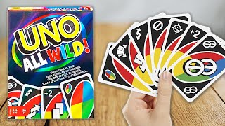 UNO ALL WILD  Spielregeln TV Spielanleitung Deutsch  MATTEL GAMES UNO JOKER KARTEN [upl. by Alikahs]