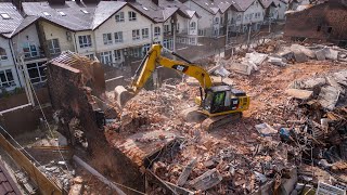 Free demolition of destroyed townhouses in Hostomel Ukraine [upl. by Enattirb]