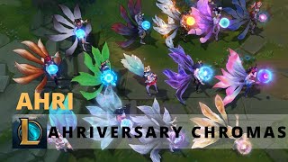 Ahriversary new Ahri Chromas  League of legends [upl. by Ystap]