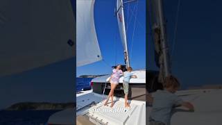 SAILING VIDEOS CATAMARAN YACHTING  Aegean Sea Greece Sporades Islands catamaran greece cool wow [upl. by Valenba]